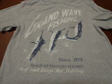 Chaps Grand Wave Fishing T-Shirt Mens Small Gray  Short Sleeve   K0 for sale  Shipping to South Africa
