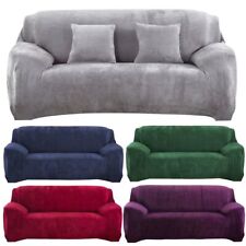 Usado, 1/2/3 asientos funda de terciopelo color liso funda protectora de sofá elástica segunda mano  Embacar hacia Argentina