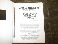 Manual de mantenimiento de servicio Ro Stinger Pole Jockey excavadora tienda Derrick, usado segunda mano  Embacar hacia Argentina