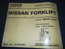 Nissan B02 Serie Carrello Elevatore Parti Manuale Libro CATALOGC-F040U usato  Spedire a Italy