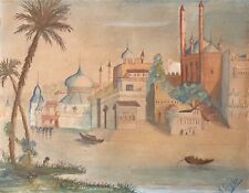Mezquita de acuarela en la India alrededor de 1850 firmada A Spycher, usado segunda mano  Embacar hacia Argentina