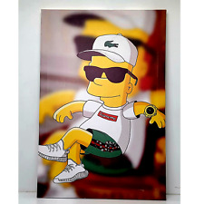 Bart Simpson Printed Canvas Supreme Lacoste Poster Art Wall 24"x16", used for sale  Shipping to South Africa