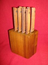 VINTAGE MID CENTURY MODERN 1960's STEAK KNIVES VERNCO JAPAN SET OF 8 WALNUT BLOC for sale  Shipping to South Africa