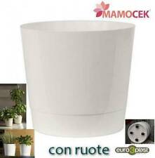 Usato, COPRIVASO Euro3plast fioriera mey con ruote bianco cm.30 vaso portavaso piante usato  Forli