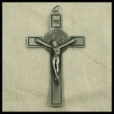 Używany, Chrześcijański katolicki vintage srebrny metalowy wiszący na ścianie krzyż krzyż Jezus Chrystus na sprzedaż  PL
