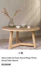 John Lewis Nkuku Indali Mango Wood Round Dining Table £1250 - Large #9014 for sale  Shipping to South Africa