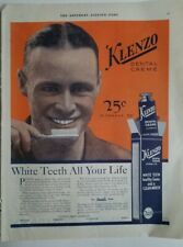 1920 Klenzo Creme Dental dentes brancos toda a sua vida creme dental homem sorriso anúncio comprar usado  Enviando para Brazil