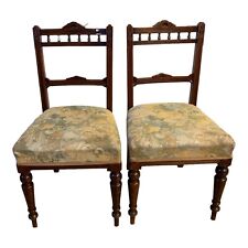 Used, Pair Of Vintage carved, Turned mahogany bedroom side/ Hall chairs for sale  Shipping to South Africa