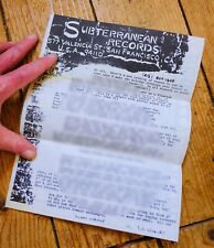 Subterranean records newslette for sale  CHELMSFORD