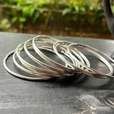 Set of 10 Solid Sterling Silver Handmade Bangles Sterling Bangle Gift ideas for sale  Shipping to South Africa