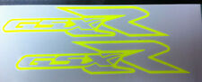 2 X  FLUORESCENT YELLOW  SUZUKI GSX-R   VINYL DECAL STICKERS  170mm x 33mm  for sale  Shipping to South Africa