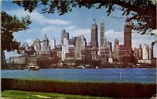 Cartão postal Lower Manhattan Governors Island New York City NY Skyline View VTG UNP  comprar usado  Enviando para Brazil