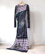 Save The Queen Włoska sukienka maxi abstrakcyjny nadruk bsychedeliczna ekstrawagancka M (L1) na sprzedaż  PL