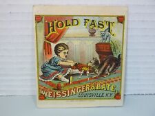 c1880 Hold Fast Tobacco, Weissinger & Bate Advertising Mechanical Trade Card for sale  Shipping to South Africa