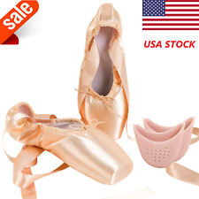 Zapatos de baile de ballet con cordones de punta satinada Linodes con puntera para mujeres y niñas segunda mano  Embacar hacia Mexico