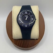 Reloj Swatch Skin 34 mm correa de tela negra suiza esfera negra - Funciona, usado segunda mano  Embacar hacia Argentina