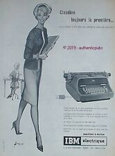 PUBLICITE IBM ELECTRIQUE MACHINE A ECRIRE SIGNE COURONNE DE 1959 FRENCH AD PUB d'occasion  Cires-lès-Mello