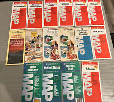 Lot of 16 Vintage Rand McNally Road Maps Nevada Utah Nj Michigan Route 66 More for sale  Beach Haven
