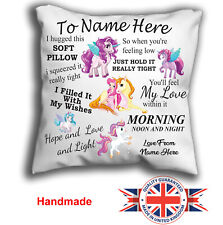 Personalised unicorn cushion for sale  WISBECH