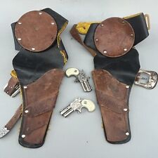 Maverick Leather Holsters W/ 2 Hurley ￼Derringer ￼Cap Guns Toy Antique Vintage for sale  Shipping to South Africa