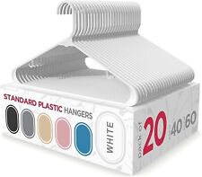 Cabides de roupas de plástico, pacote com 20 - Branco, durável e que economiza espaço - D78 comprar usado  Enviando para Brazil