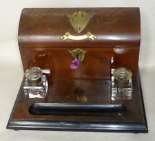 Maravilhosa caixa de papelaria e tinteiros antigos vitorianos de mogno, c1880 comprar usado  Enviando para Brazil