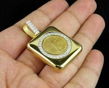 Colgante de media onza de media onza moneda cúbica de circonio para hombre dama libertad de 1 quilates plata 925, usado segunda mano  Embacar hacia Argentina