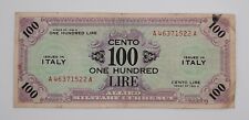 1943 - Moneda militar aliada, ITALIA - Billete de 100 liras Nº A 46371522 A segunda mano  Embacar hacia Argentina