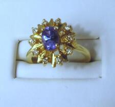 Used, Diamonds 0.25ct Tanzanite 6.5X4.5mm 14K Yellow Gold Ring for sale  Shipping to South Africa