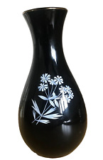 Used, Wade Black Frost Vase. Decorative Porcelain Ornament. Black With White Flowers for sale  Shipping to South Africa