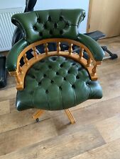 green leather captains chair for sale  YORK