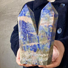 4,67 lb pedra listrada azul natural cabeça multiponta cristal de quartzo coluna de energia comprar usado  Enviando para Brazil