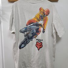 Camisa ponto único vintage anos 90 Fox Moto X Cross Dirt Bike XL cinza comprar usado  Enviando para Brazil