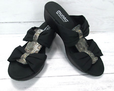 Women Munro American Size 7 M Black Wedge Sandal Metallic Snake Stretchy Slide for sale  Shipping to South Africa