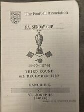 Sanco v St Joseph's (Luton) 06/12/1987 (FA Sunday Cup) segunda mano  Embacar hacia Mexico