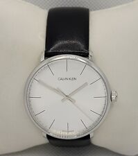 Relógio masculino Calvin Klein feito na Suíça minimalista redondo tom prata pulseira preta L1 comprar usado  Enviando para Brazil