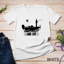Used, Lake Life Bass Fishing Bass Boat Boating Camping Campfire Premium Unisex T-shirt for sale  Shipping to South Africa