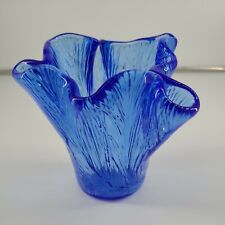 Hadeland Norway Vase Colbalt Blue Textured 4" Tall til salgs  Frakt til Norway