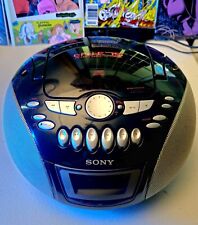Sony CFD-E75 CD Leitor de Cassete Rádio AM FM Portátil Boombox Azul Testado Funcionando comprar usado  Enviando para Brazil