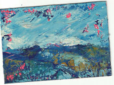 BOULDER MOUNTAIN Original Abstract Knife Landscape Painting ACEO TEXTURE ART NR for sale  Shipping to Canada