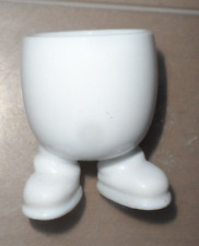 Vintage Luminarc France Mr Foot White Milk Glass 6cm Egg Cup, used for sale  Shipping to South Africa