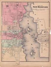 1871 WALLING & GRAY ATLAS MAP OF NEW BEDFORD, MASSACHUSETTS-HAND COLORED, used for sale  Shipping to South Africa
