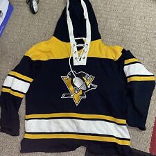 Moletom com capuz Pittsburgh Penguins masculino pequeno preto bordado NHL '47 gola com cadarço comprar usado  Enviando para Brazil