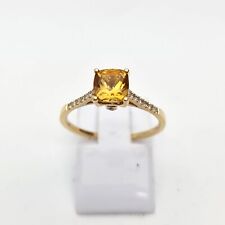 14K Yellow Gold Citrine Peek-a-Boo Hearts & 0.10ctw Diamond Ring for sale  Shipping to South Africa