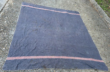 Vtg thin gray blanket pink stripe cutter as is c 1940's estate linen closet find for sale  Shipping to South Africa