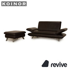 Koinor Rossini Leather Sofa Set Braun Dark Brown Stool Two Seater Manual na sprzedaż  Wysyłka do Poland
