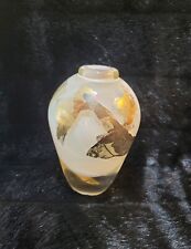  James Kingwell Icefire Art Glass Vase Gold Foil Signed Numbered 6"  for sale  Shipping to South Africa