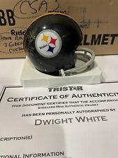 Mini capacete Dwight branco assinado Pittsburgh Steelers 2 barras membro cortina de aço comprar usado  Enviando para Brazil