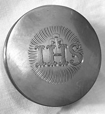 ANTIQUE CATHOLIC PRIESTS STERLING SILVER COMMUNION PYX W/ IHS for sale  Shipping to South Africa