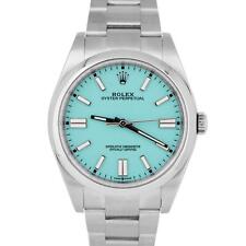 COMO NUEVO PAPELES Rolex Oyster Perpetuo TURQUESA Azul 39mm Acero Reloj 114300 B+P segunda mano  Embacar hacia Argentina